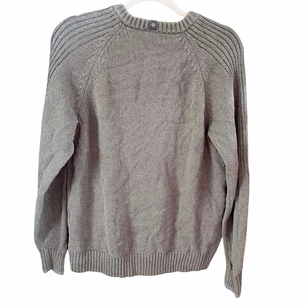 Columbia Men’s Cotton V Neck Knit Sweater Olive Green Size Medium gorpcore prep - Picture 2 of 9
